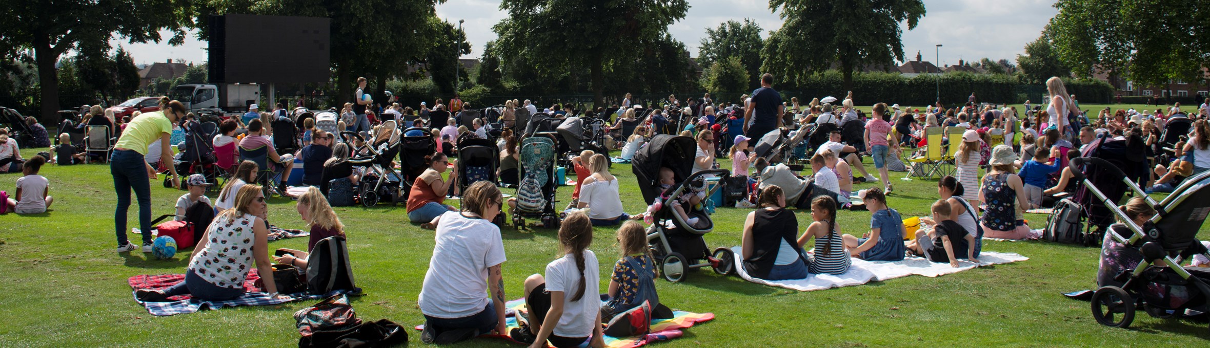 Crowds enjoying an event on Titchfield Park 
