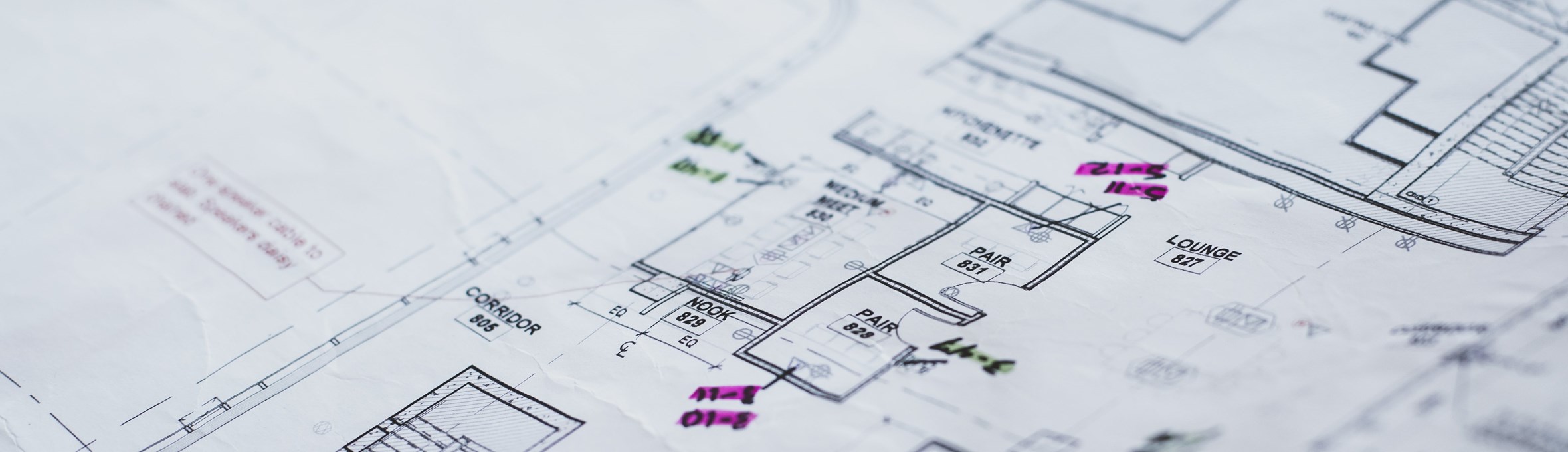 Blueprints for a building construction