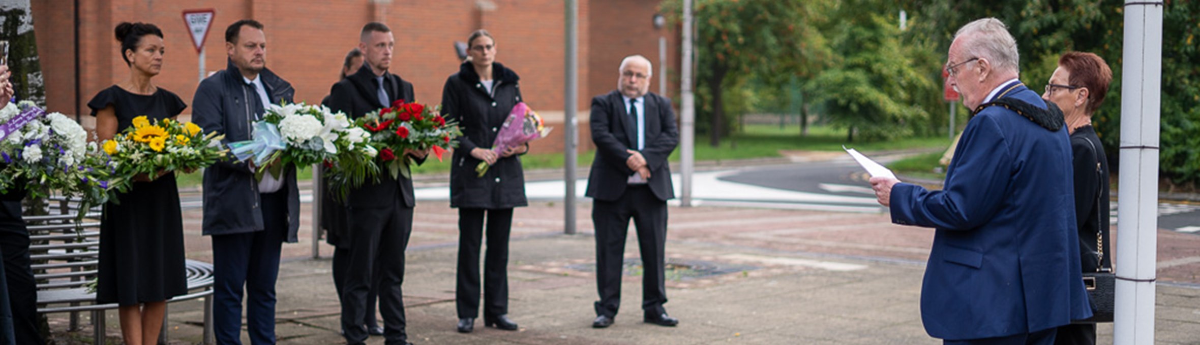Wreath laying ceremony at Ashfield District Council Offices
