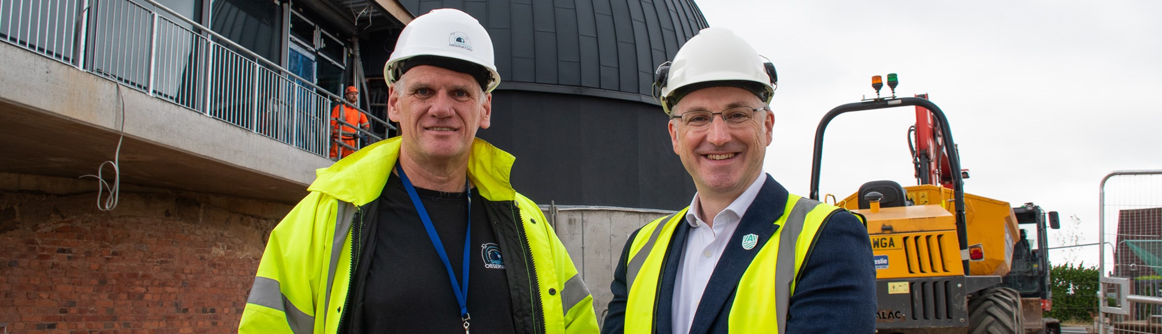 Planetarium Project Manager Steve Wallace and Councillor Matthew Relf at Sherwood Observatory