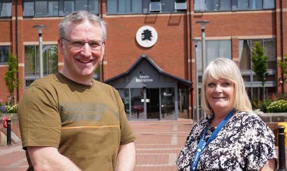 Cllr Matt Relf and Jackie Insley, Chief Executive Officer at Citizens Advice Central Nottinghamshire