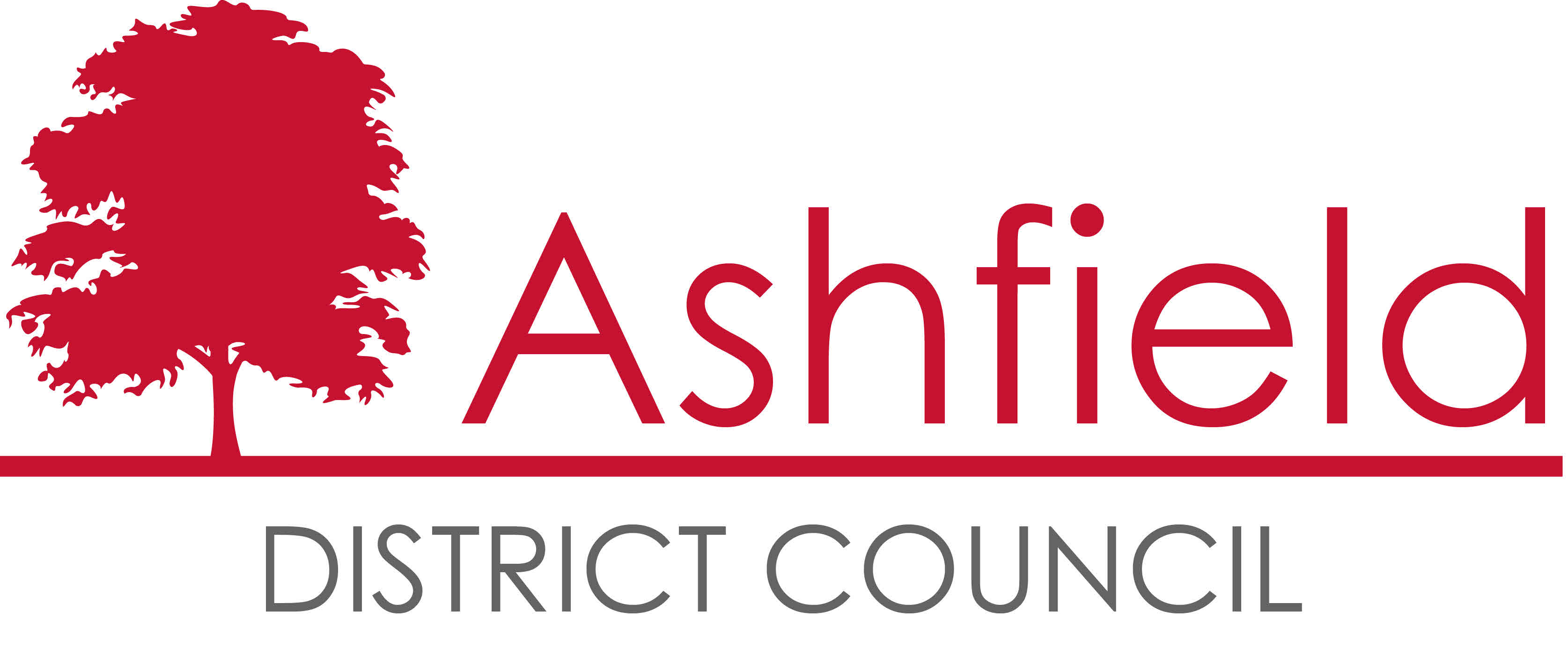 Ashfield District Council logo in red