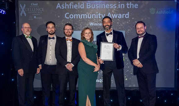 Cllr Jason Zadrozny with the Ashfield business in the community