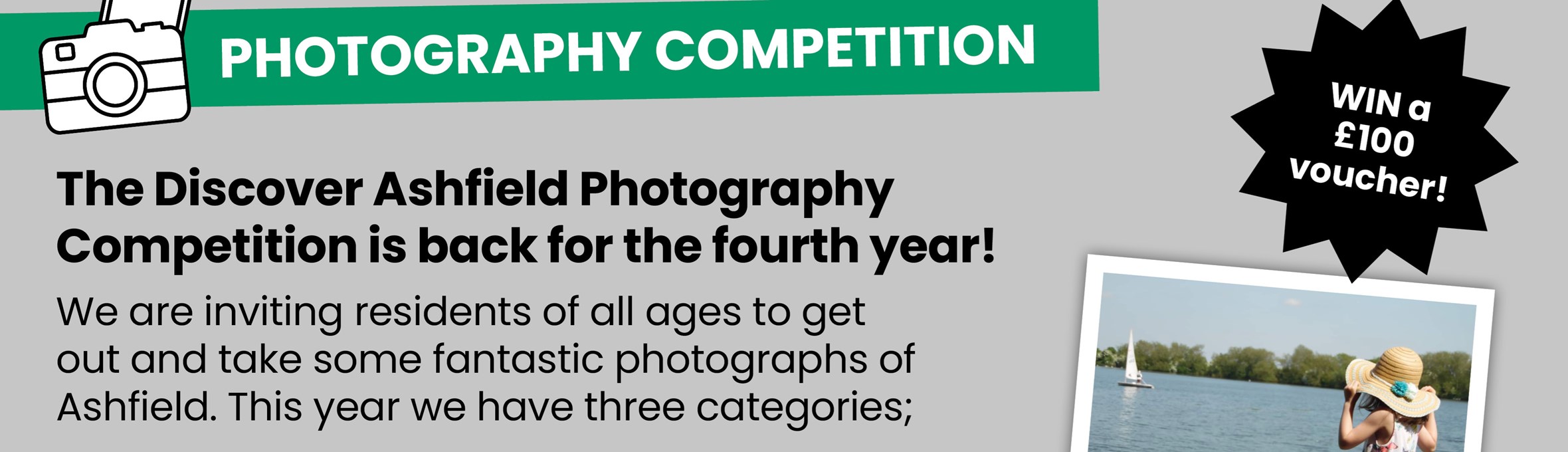 Discover Ashfield photography competition information graphic
