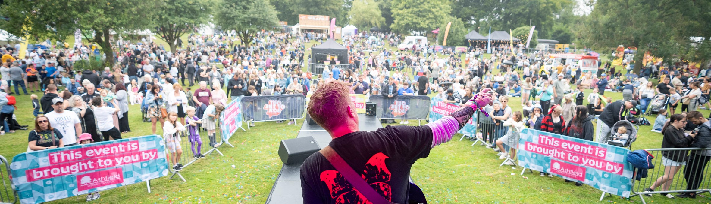 A performer on the stage at the Ashfield Show 2024