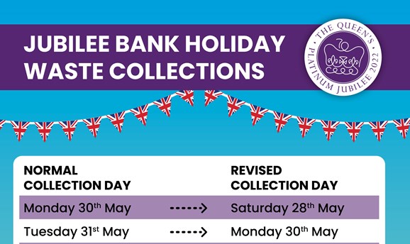 Jubilee bank holiday waste collections 