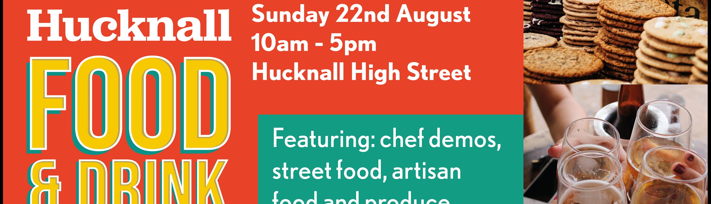 Hucknall Food and Drink Festival poster Sunday 22nd August 