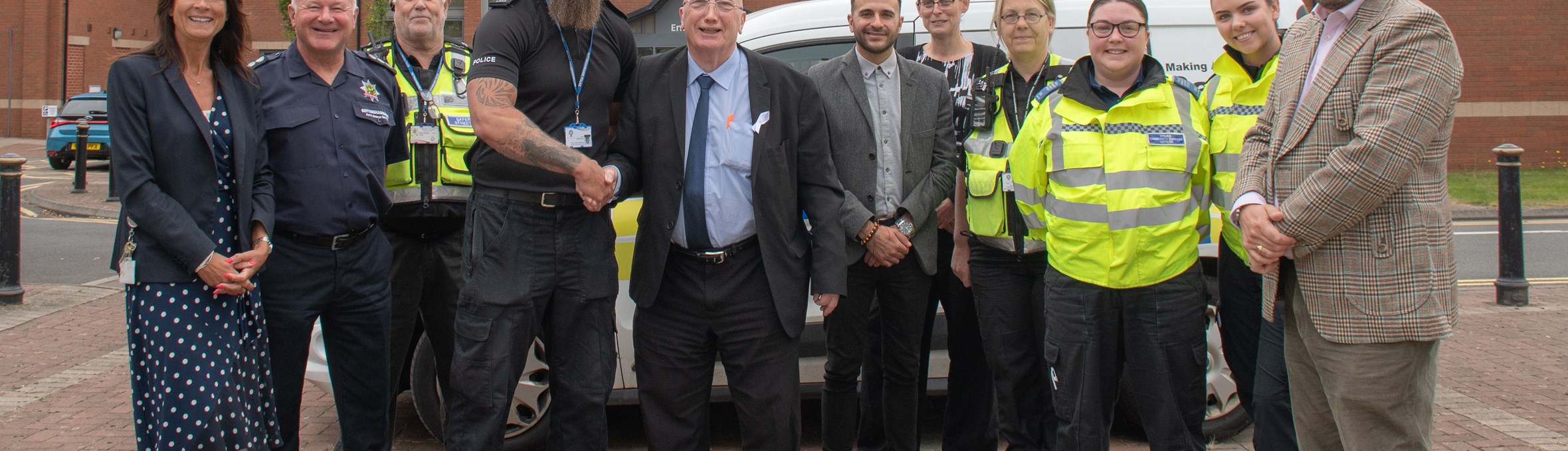 Ashfield Community Safety Partnership (ACSP) members outside ADC offices