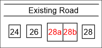 Diagram - For infill numbering, all available numbers will be used first then letters