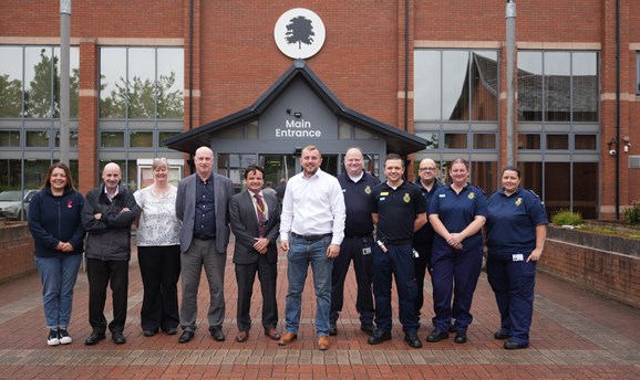 Grant recipients outside Ashfield District Council offices
