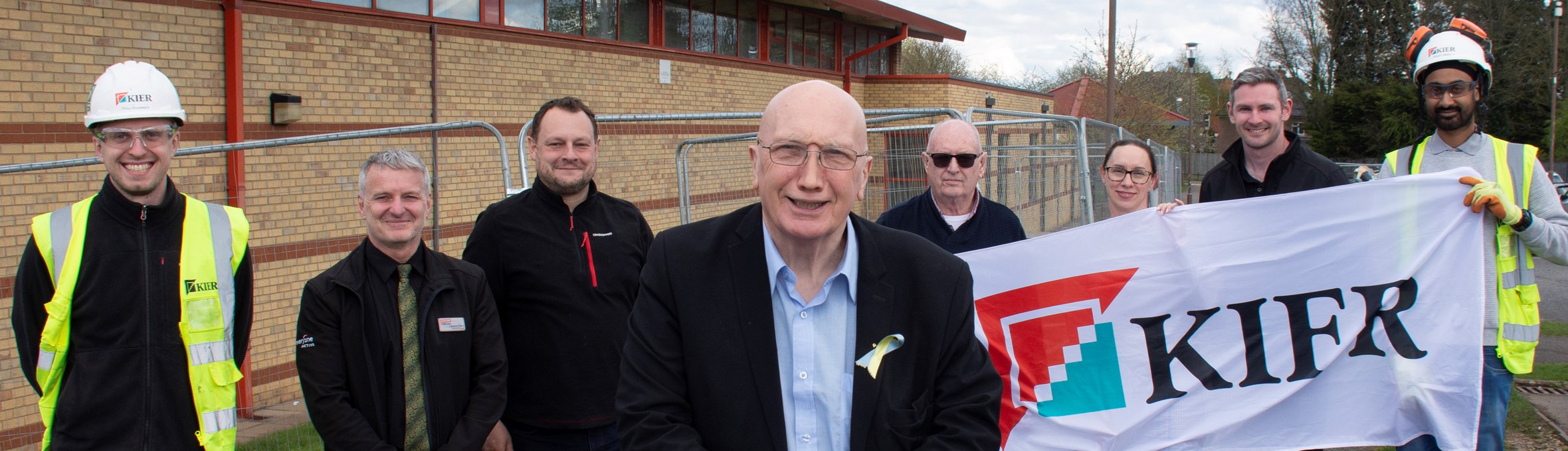 Hucknall Leisure centre with Councillor's, contract manager and workers