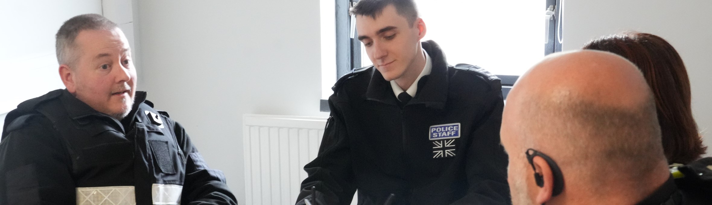 Community Protection team leader Stephen Davies (left) chairs a meeting with partner agencies